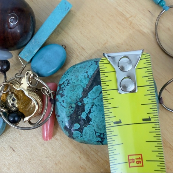 CHAN LUU Multi-beaded Turquoise Long Necklace w Crown Charm & Sterling 925 Clasp - Picture 14 of 16